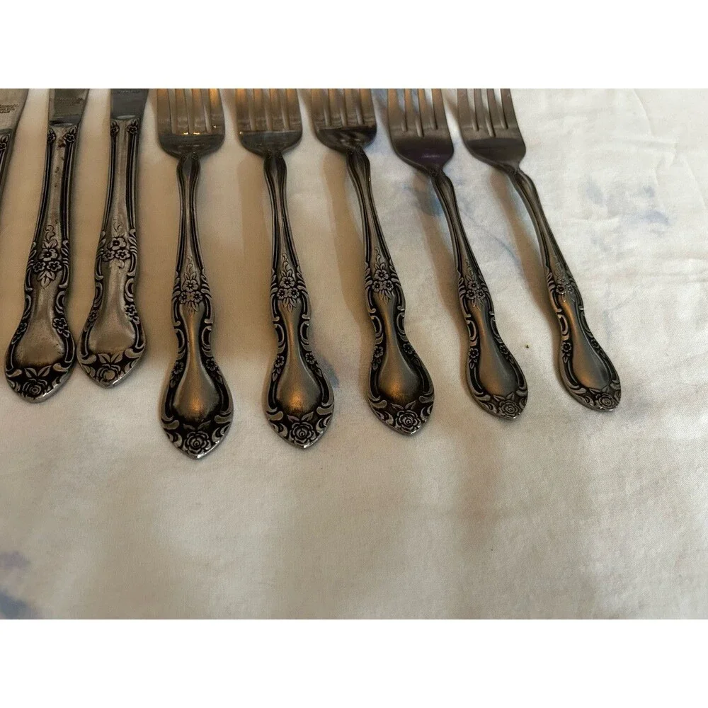 Reed And Barton Rebacraft Fleurette Flatware 15 Pcs Various